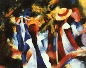 奥古斯特 马克 : Girl in the greenery